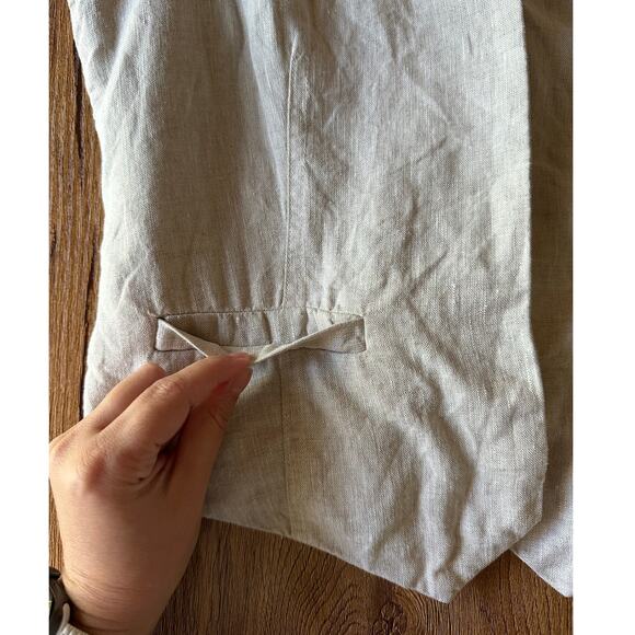 Madewell Linen Beige Vest Size 2 - Picture 4 of 8